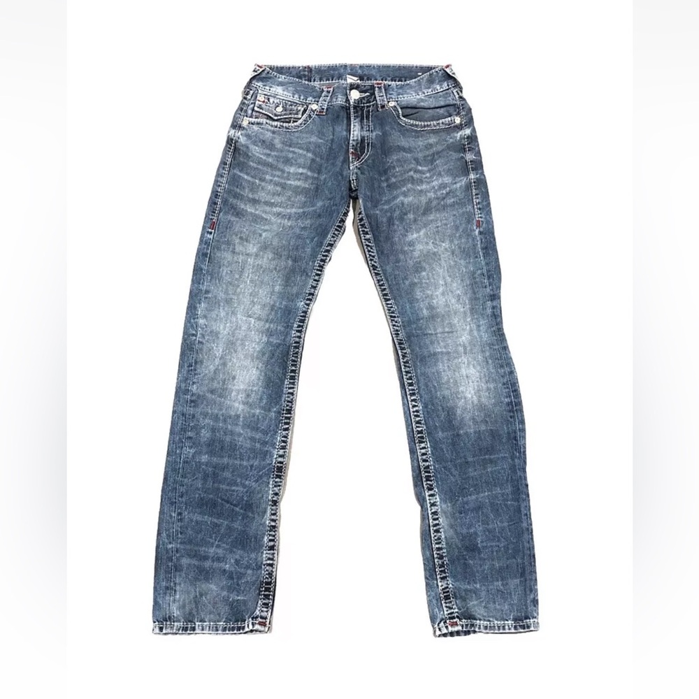 True Religion Flap Straight Jeans Slim Fit Big T Stitch